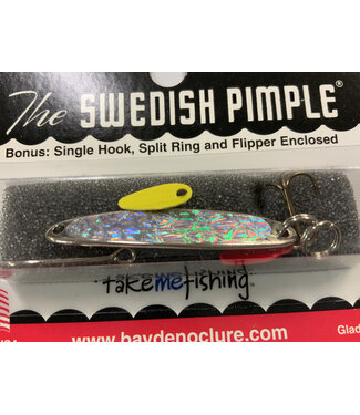 BAY DE NOC LURE CO. SWEDISH PIMPLE 4,  1 3/4"NICKL.ICE
