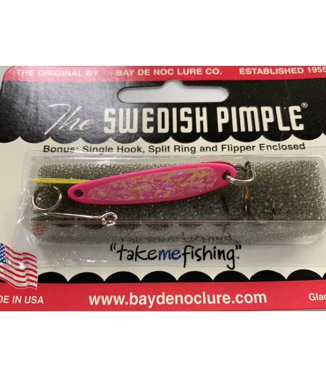 BAY DE NOC LURE CO. SWEDISH PIMPLE #3 PINK ICE 1/5OZ