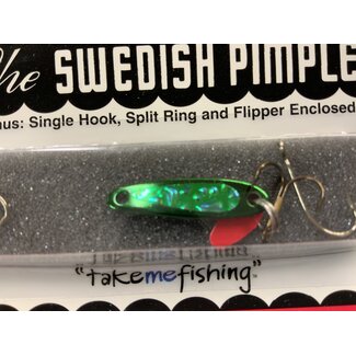 BAY DE NOC LURE CO. Bay de Noc 2GREEN ICE Swedish Pimple 1" 1/10oz Crushed Ice/Green