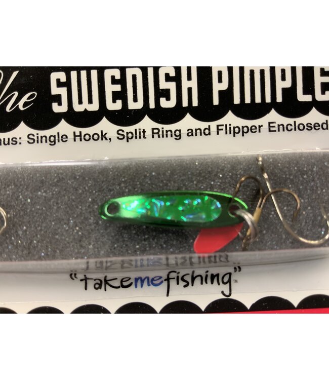 BAY DE NOC LURE CO. Bay de Noc 2GREEN ICE Swedish Pimple 1" 1/10oz Crushed Ice/Green