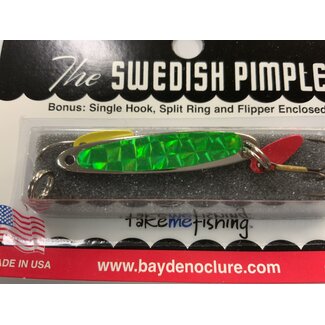 BAY DE NOC LURE CO. SWEDISH PIMPLE 1-3/4"" SILVER/CHARTREUSE 1/4 OZ