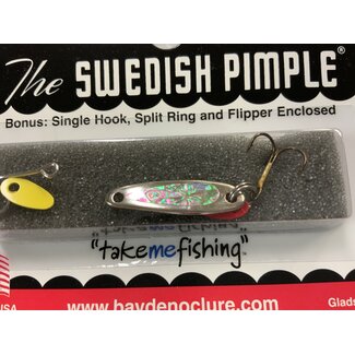 BAY DE NOC LURE CO. SWEDISH PIMPLE #2 NICKEL ICE 1' 1/10OZ