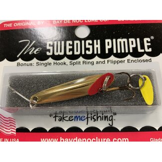 BAY DE NOC LURE CO. Bay de Noc 3G Swedish Pimple 1-1/2" 1/5oz Gold