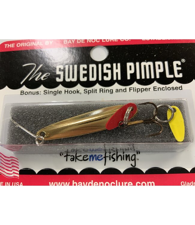 BAY DE NOC LURE CO. Bay de Noc 3G Swedish Pimple 1-1/2" 1/5oz Gold