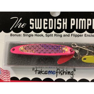 BAY DE NOC LURE CO. SWEDISH PIMPLE 4,  1 3/4" PNKSCALE