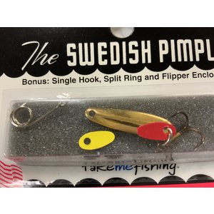 BAY DE NOC LURE CO. Bay de Noc 2G Swedish Pimple 1" 1/10oz Gold