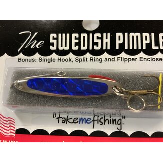 BAY DE NOC LURE CO. SWEDISH PIMPLE SIL/BLUE 1 3/4' 1/4OZ