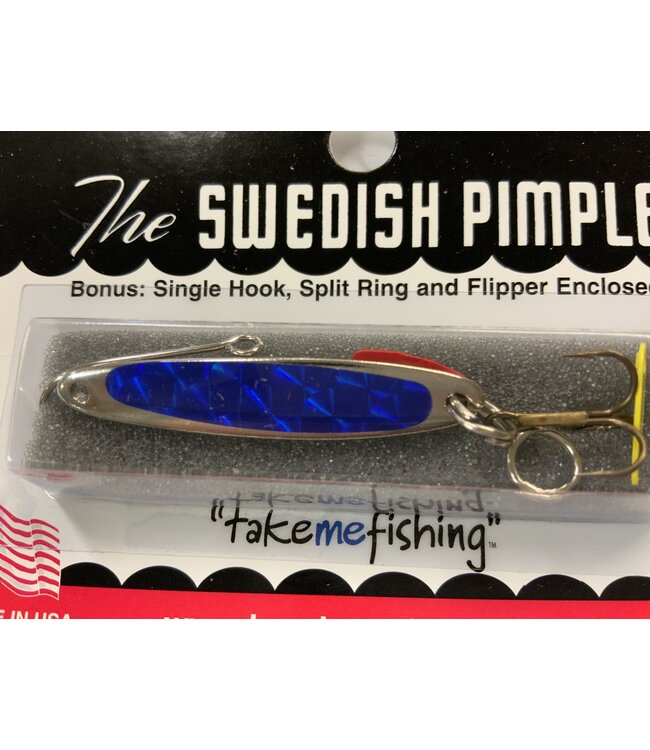 BAY DE NOC LURE CO. SWEDISH PIMPLE SIL/BLUE 1 3/4' 1/4OZ
