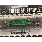 BAY DE NOC LURE CO. SWEDISH PIMPLE SIL/GREEN 1 1/2' 1/5OZ