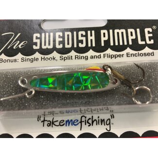BAY DE NOC LURE CO. SWEDISH PIMPLE SIL/GREEN 1 1/2' 1/5OZ
