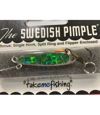 BAY DE NOC LURE CO. SWEDISH PIMPLE SIL/GREEN 1 1/2' 1/5OZ