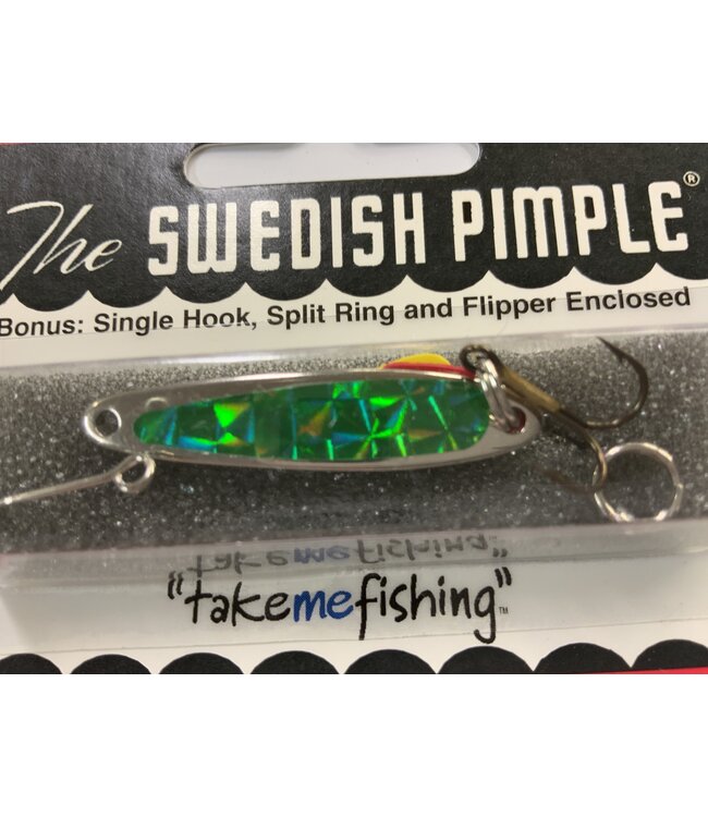 BAY DE NOC LURE CO. SWEDISH PIMPLE SIL/GREEN 1 1/2' 1/5OZ