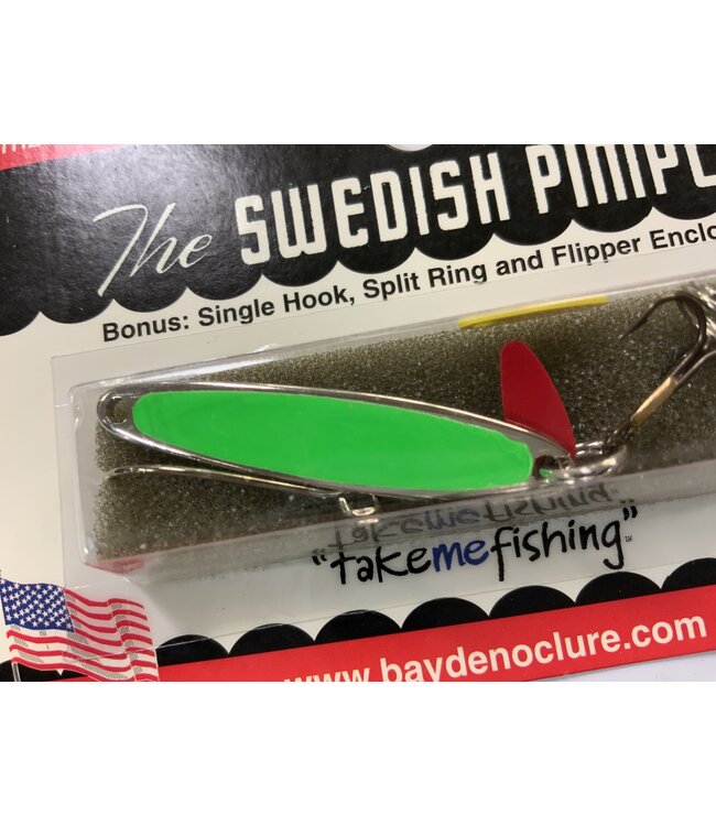 BAY DE NOC LURE CO. SWEDISH PIMPLE 4,  1 3/4"KELLY GRN