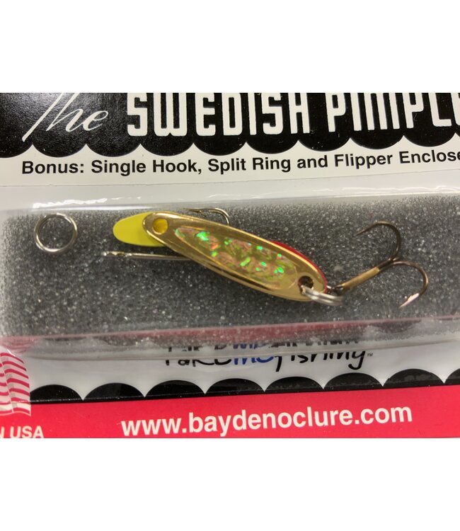 BAY DE NOC LURE CO. Bay de Noc 2GOLDICE Swedish Pimple 1" 1/10oz Crushed Ice/Gold Ice