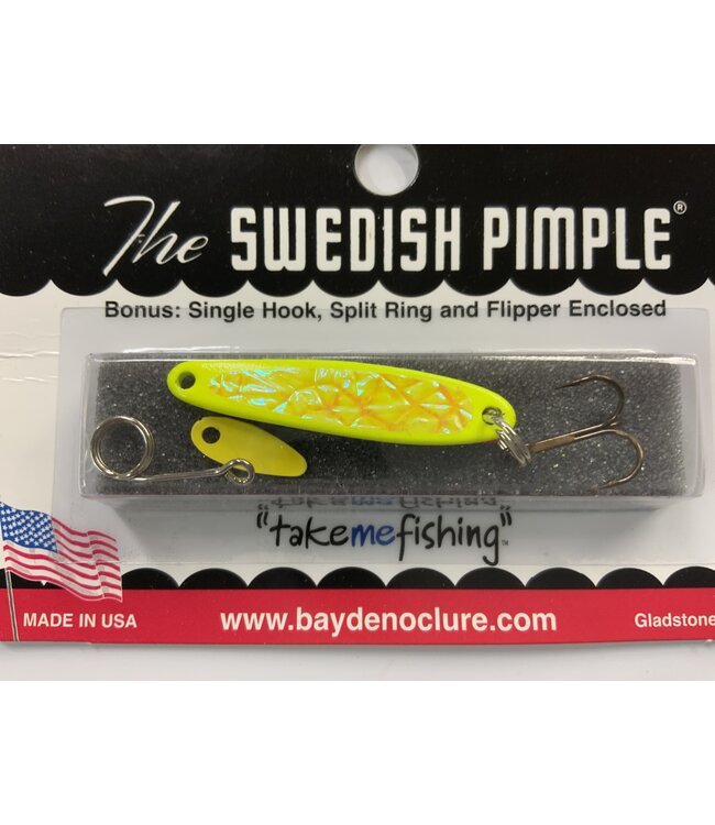 BAY DE NOC LURE CO. Bay de Noc 3YELLOWICE Swedish Pimple 1-1/2" 1/5oz Crushed