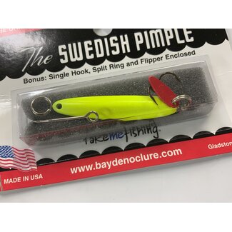 BAY DE NOC LURE CO. SWEDISH PIMPLE 4, 1 3/4"FLO.YELLW