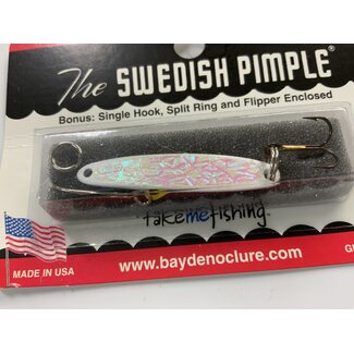 BAY DE NOC LURE CO. SWEDISH PIMPLE 4,  1 3/4"WHITE ICE