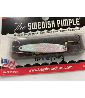 BAY DE NOC LURE CO. SWEDISH PIMPLE 4,  1 3/4"WHITE ICE