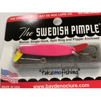 BAY DE NOC LURE CO. SWEDISH PIMPLE 4,  1 3/4"ALL PINK