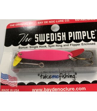 BAY DE NOC LURE CO. SWEDISH PIMPLE 4,  1 3/4"ALL PINK