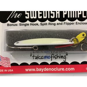 BAY DE NOC LURE CO. SWEDISH PIMPLE 4,  1 3/4"PEARL/GLO