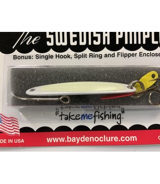 BAY DE NOC LURE CO. SWEDISH PIMPLE 4,  1 3/4"PEARL/GLO