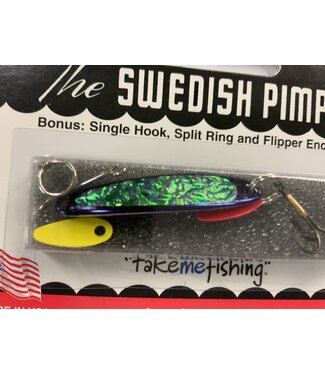 BAY DE NOC LURE CO. SWEDISH PIMPLE 1 1/2"PURPL.E ICE