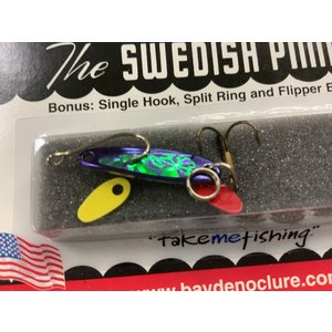 BAY DE NOC LURE CO. SWEDISH PIMPLE 1" PURPLE ICE