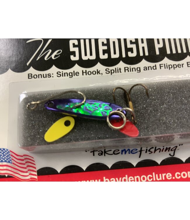 BAY DE NOC LURE CO. SWEDISH PIMPLE 1" PURPLE ICE