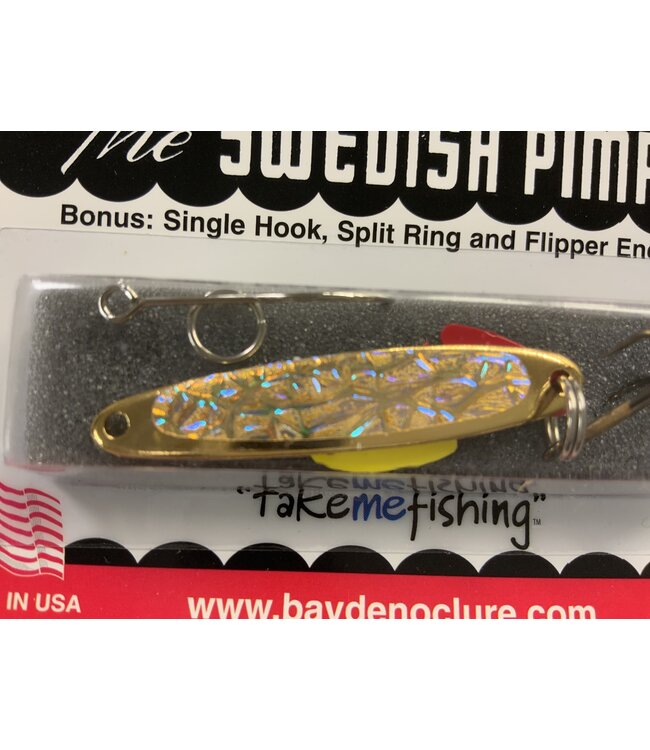 BAY DE NOC LURE CO. Swedish Pimple 4,   1/4oz Gold Ice
