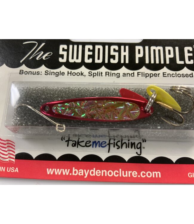BAY DE NOC LURE CO. SWEDISH PIMPLE #3 RED ICE 1 1/2"" 1/5 OZ