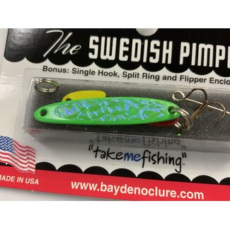 BAY DE NOC LURE CO. SWEDISH PIMPLE 1 3/4" MOSS ICE