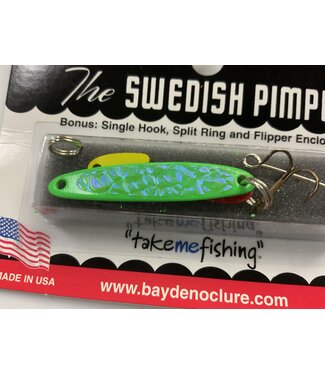 BAY DE NOC LURE CO. SWEDISH PIMPLE 1 3/4" MOSS ICE