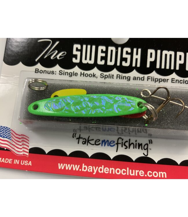 BAY DE NOC LURE CO. SWEDISH PIMPLE 1 3/4" MOSS ICE