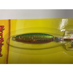 NORTHLAND FISHING TACKLE Buck-Shot Rattle Spoon 3/8 oz Golden Perch