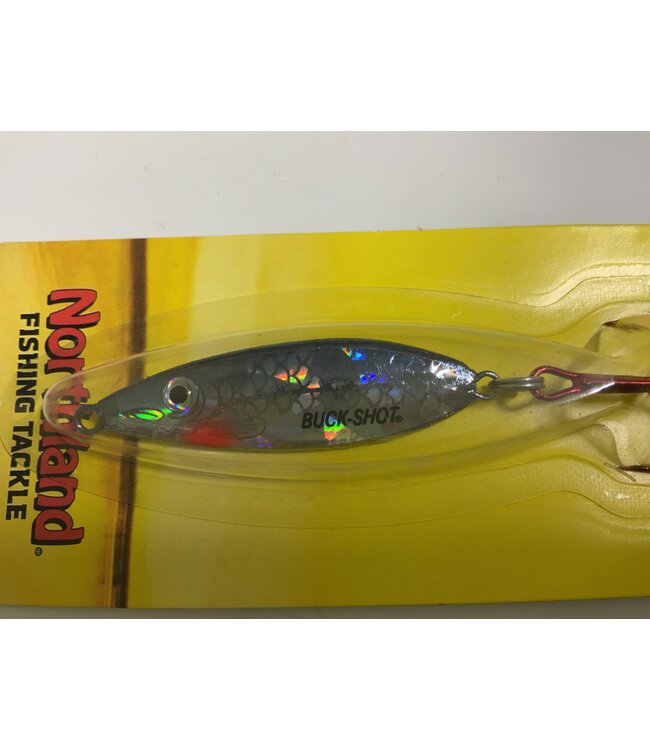 NORTHLAND FISHING TACKLE Buck-Shot Rattle Spoon 3/4 oz Silver Shiner