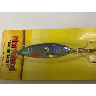 NORTHLAND FISHING TACKLE BUCK-SHOT RATTLE SPOON 1/2 OZ, 1/CD SILVER SHINER