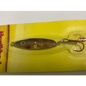 NORTHLAND FISHING TACKLE BUCK-SHOT RATTLE SPOON 3/8 OZ, 1/CD GOLD SHINER
