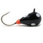 CLAM CORPORATION CLAM OUTDOORS DROP JIG SZ12 1/16OZ BLACK/GLOW DOT