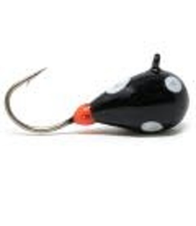 CLAM CORPORATION CLAM OUTDOORS DROP JIG SZ12 1/16OZ BLACK/GLOW DOT
