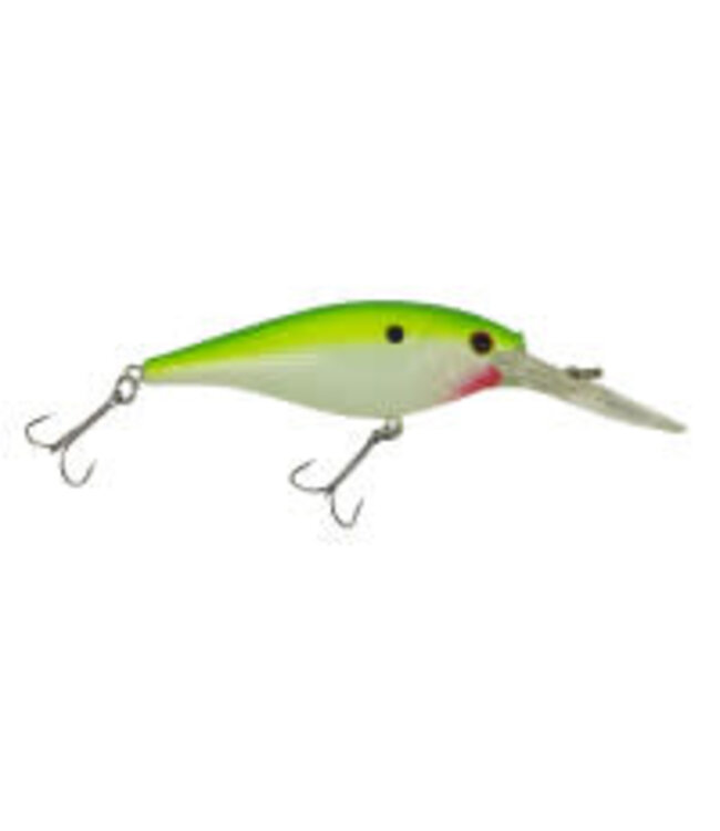 PURE FISHING BERKLEY FLICKER SHAD CRANKBAIT SZ 5 2" 3/16 OZ DEPTH 9'-11' CHARTREUSE PEARL