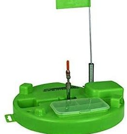 HT ENTERPRISES HT PREDATOR PRO THERMAL HOLE COVER TIP UP HI-VIZ GREEN W/500 FT SPOOL AND BUILT IN TACKLE BOX 2cp