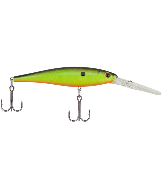 PURE FISHING BERKLEY FLICKER MINNOW SZ 9  3-1/2" 1/3 OZ DEPTH 18'-23' SLICK CARTREUSE