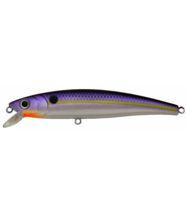 Challenger Lures JL034-T25F CHALLENGER MICRO FLOATING MINNOW 2-3/8” 3/32 OZ PUR CHT STRIPE WHT BELLY