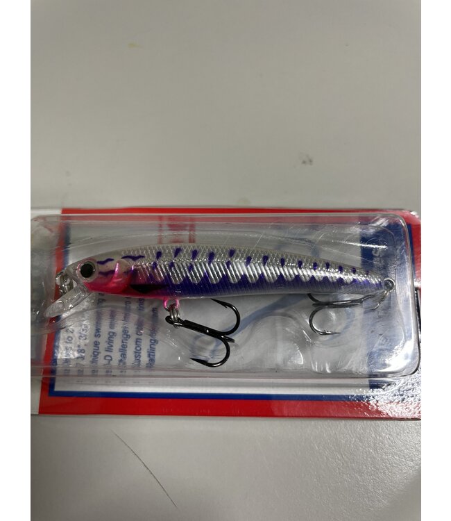 Challenger Lures JL034-T14 CHALLENGER MICRO FLOATING MINNOW 2-3/8” 3/32 OZ CHRM PUR SPLASH PINK BELLY