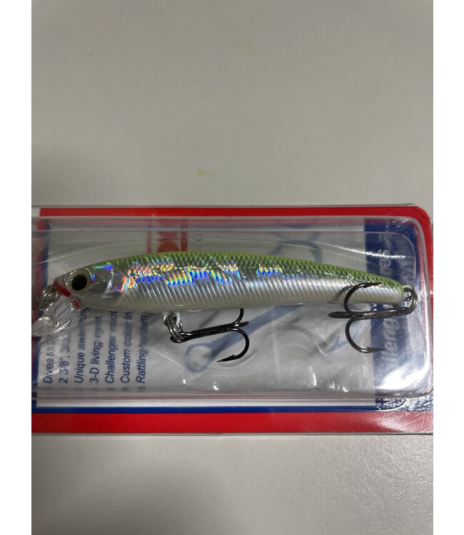 Challenger Lures JL034-396 CHALLENGER MICRO FLOATING MINNOW 2-3/8” 3/32 OZ SILVER CHART BACK