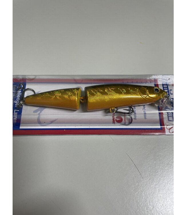 Challenger Lures MG010-046 CHALLENGER JOINTED MINNOW 4-3/8" 1/2 OZ GOLD/BLACK ORANGE BELLY