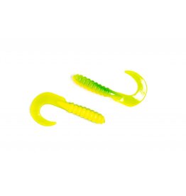 X-ZONE 01105 PRO SERIES X-ZONE LURES  3" GRUB CHARTREUSE