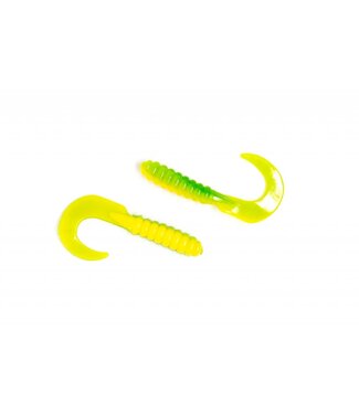 X-ZONE 01105 PRO SERIES X-ZONE LURES  3" GRUB CHARTREUSE
