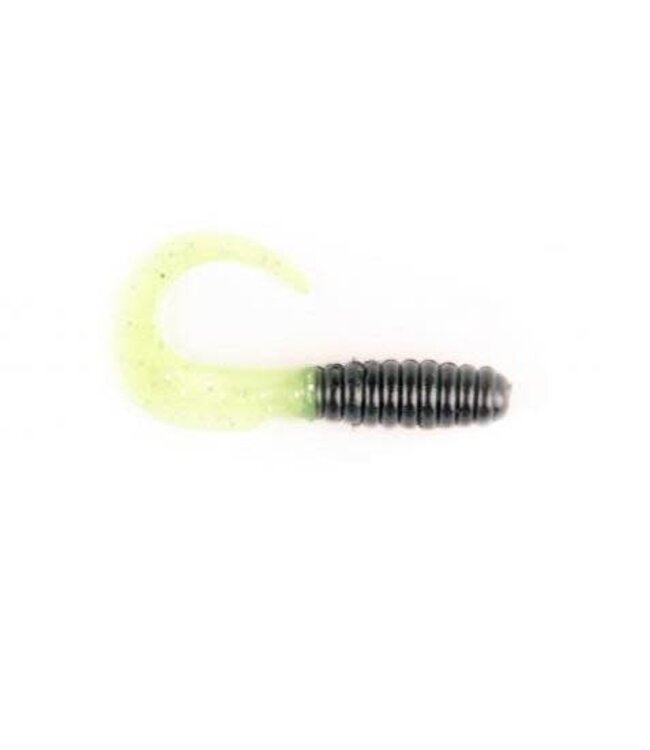 X-ZONE 505 PRO SERIES X-ZONE LURES  3" GRUB BLACK/CHART TAIL